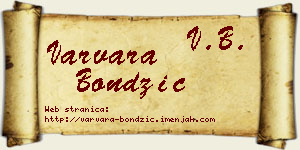 Varvara Bondžić vizit kartica